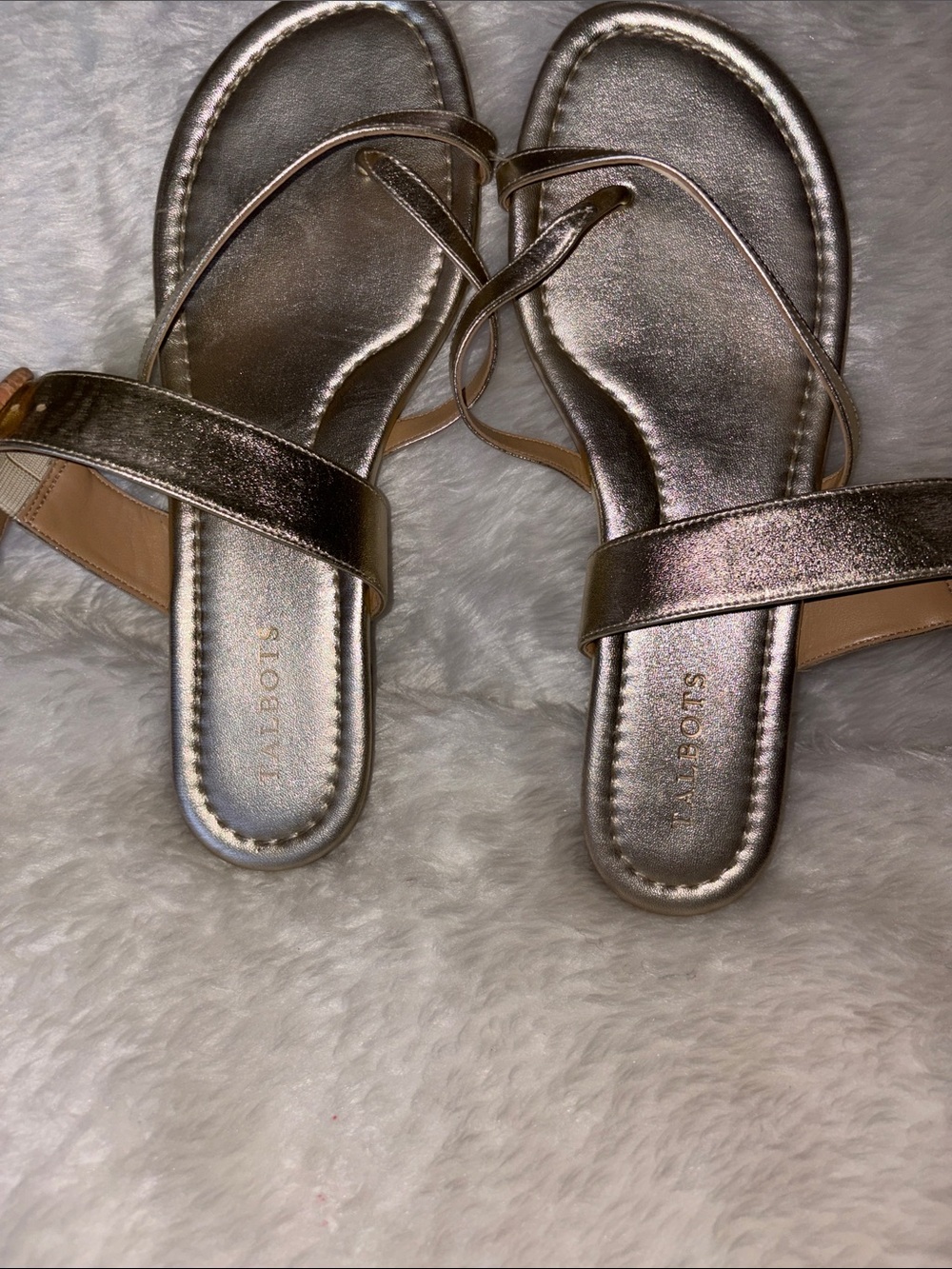 Talbots Metallic Rose Sandal Slides